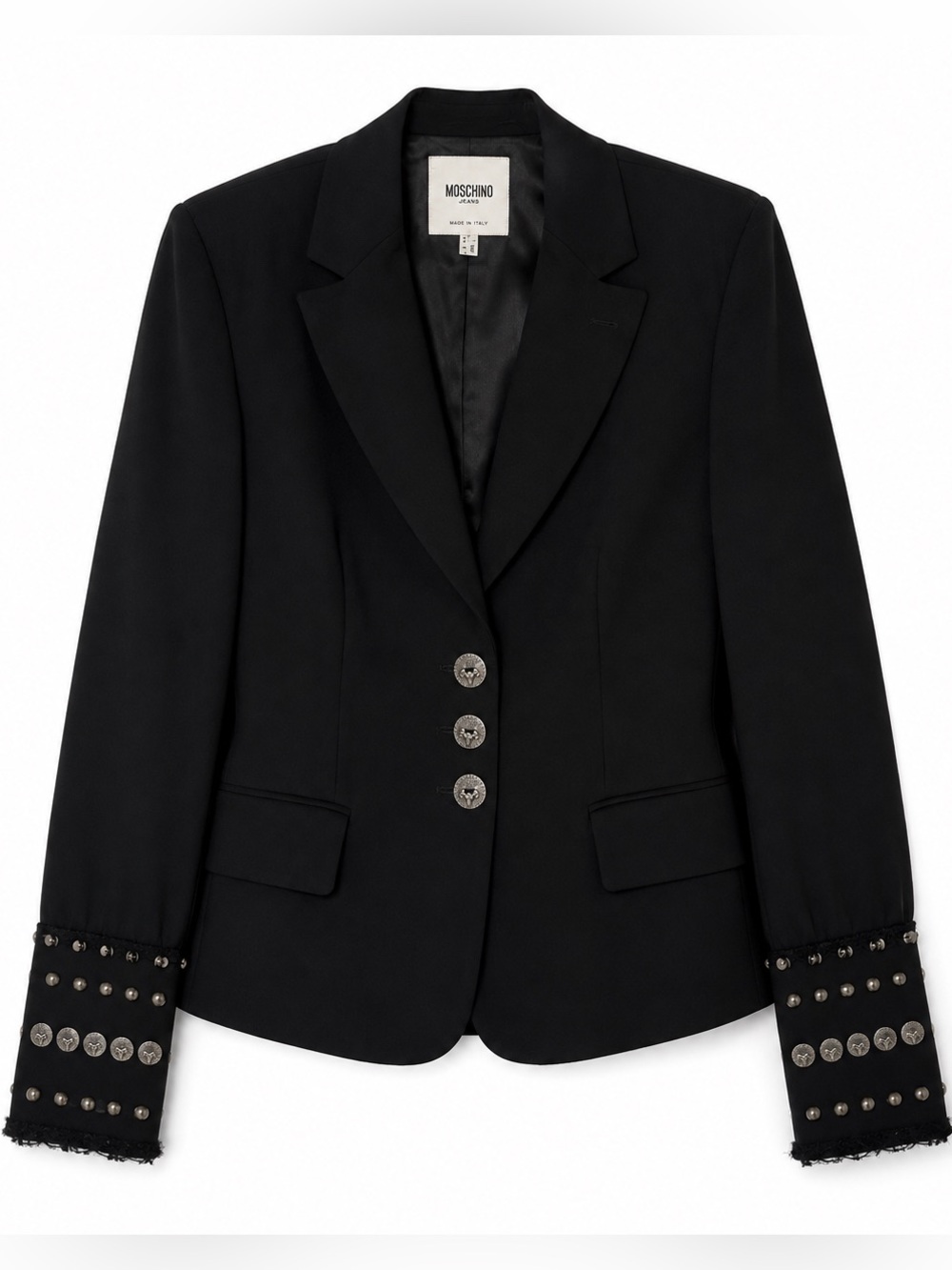 Vintage Moschino Jeans Studded Blazer Black Size 12